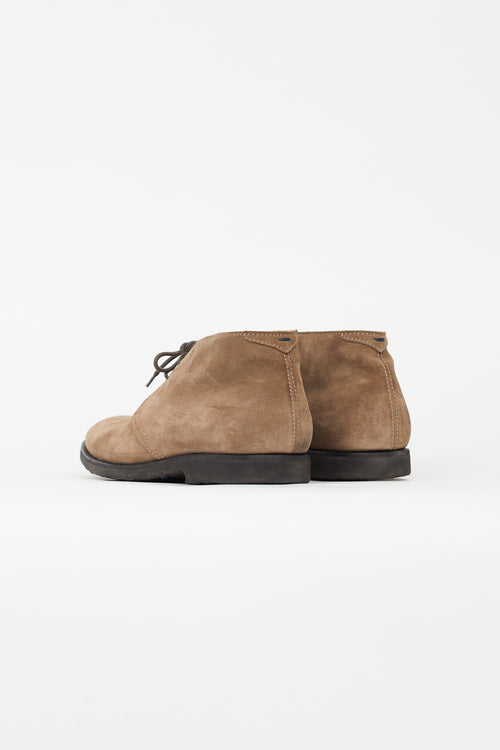 Brunello Cucinelli Brown Suede Ankle Boot