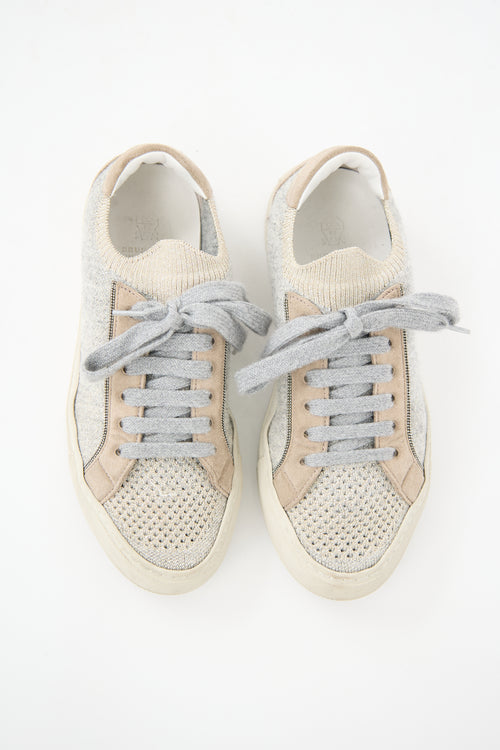 Brunello Cucinelli Glitter Knit Sneaker