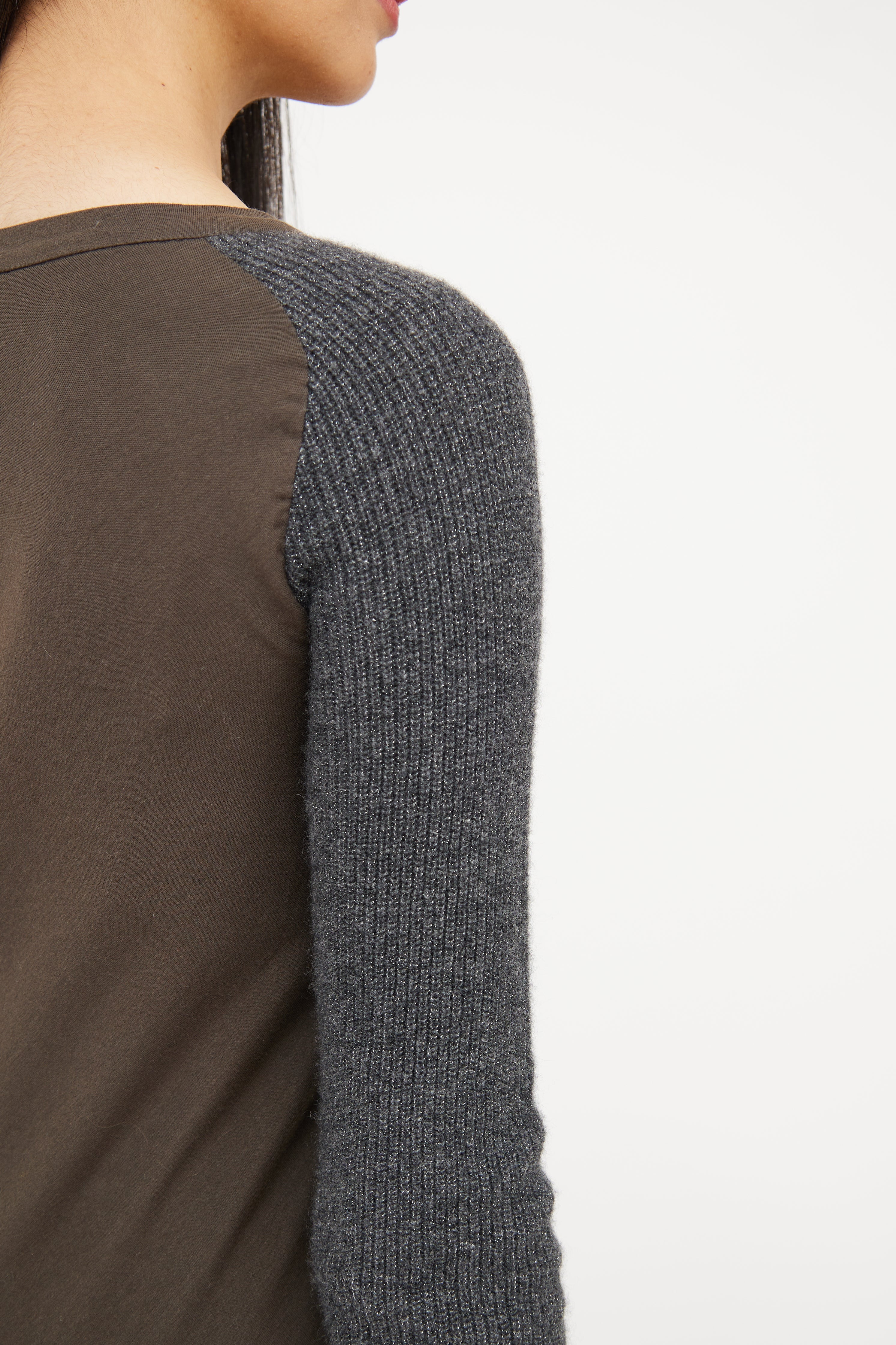 Brunello Cucinelli Green & Grey Knit Top