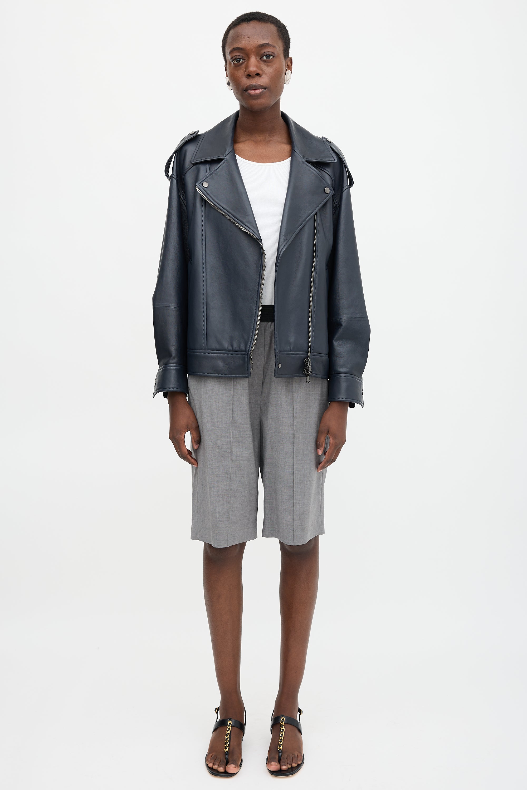 Brunello Cucinelli Leather Biker Jacket