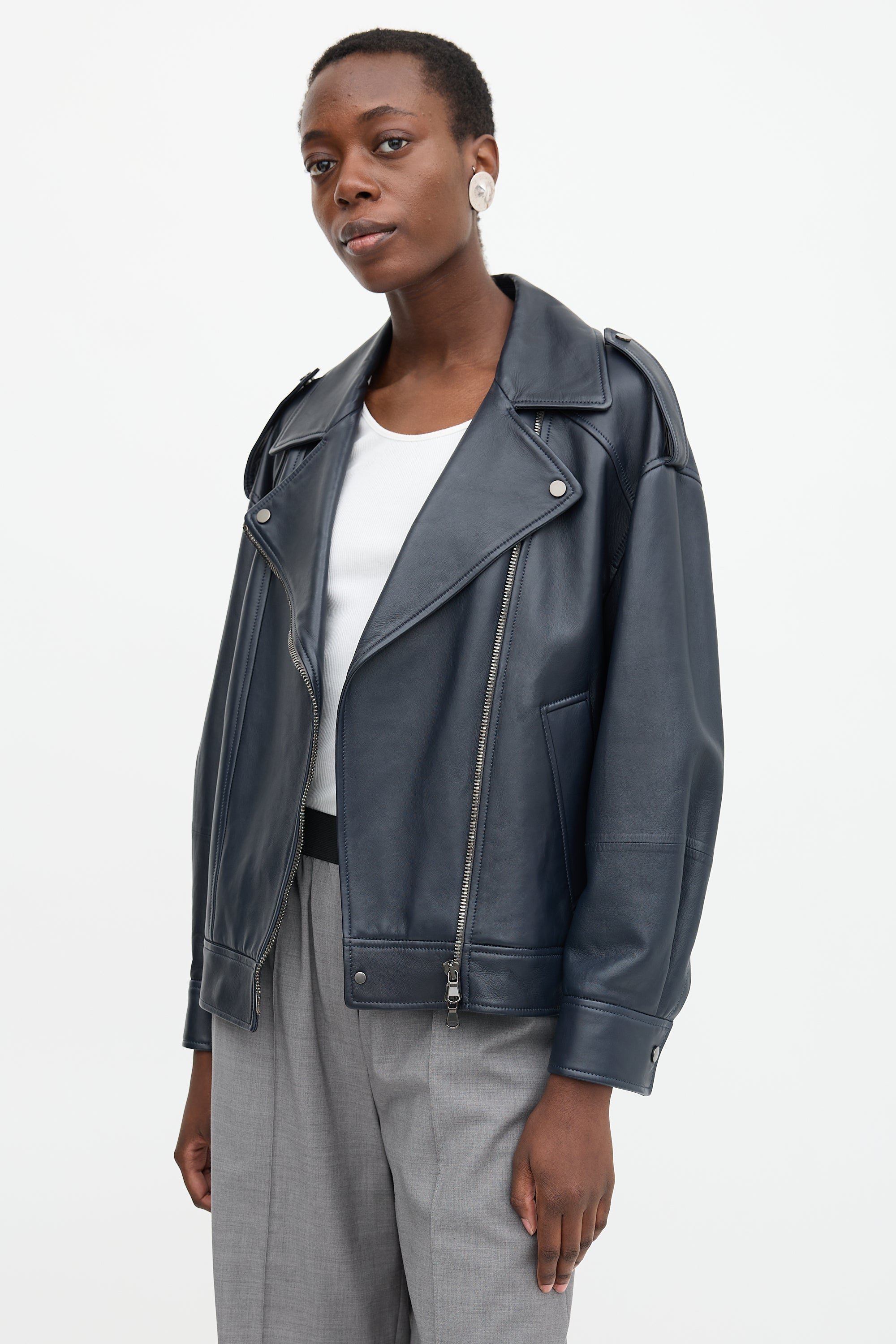 Brunello Cucinelli Leather Biker Jacket