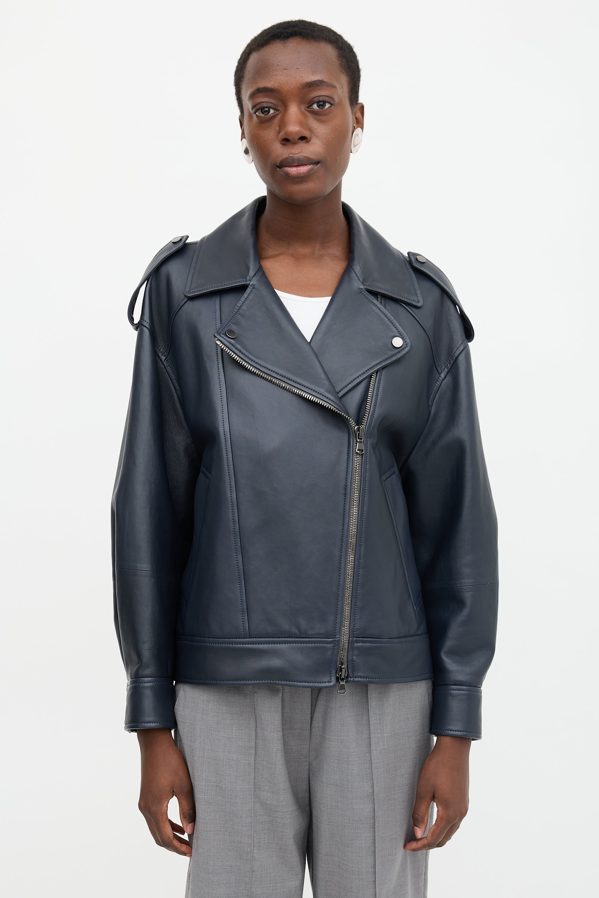 Brunello Cucinelli Leather Biker Jacket