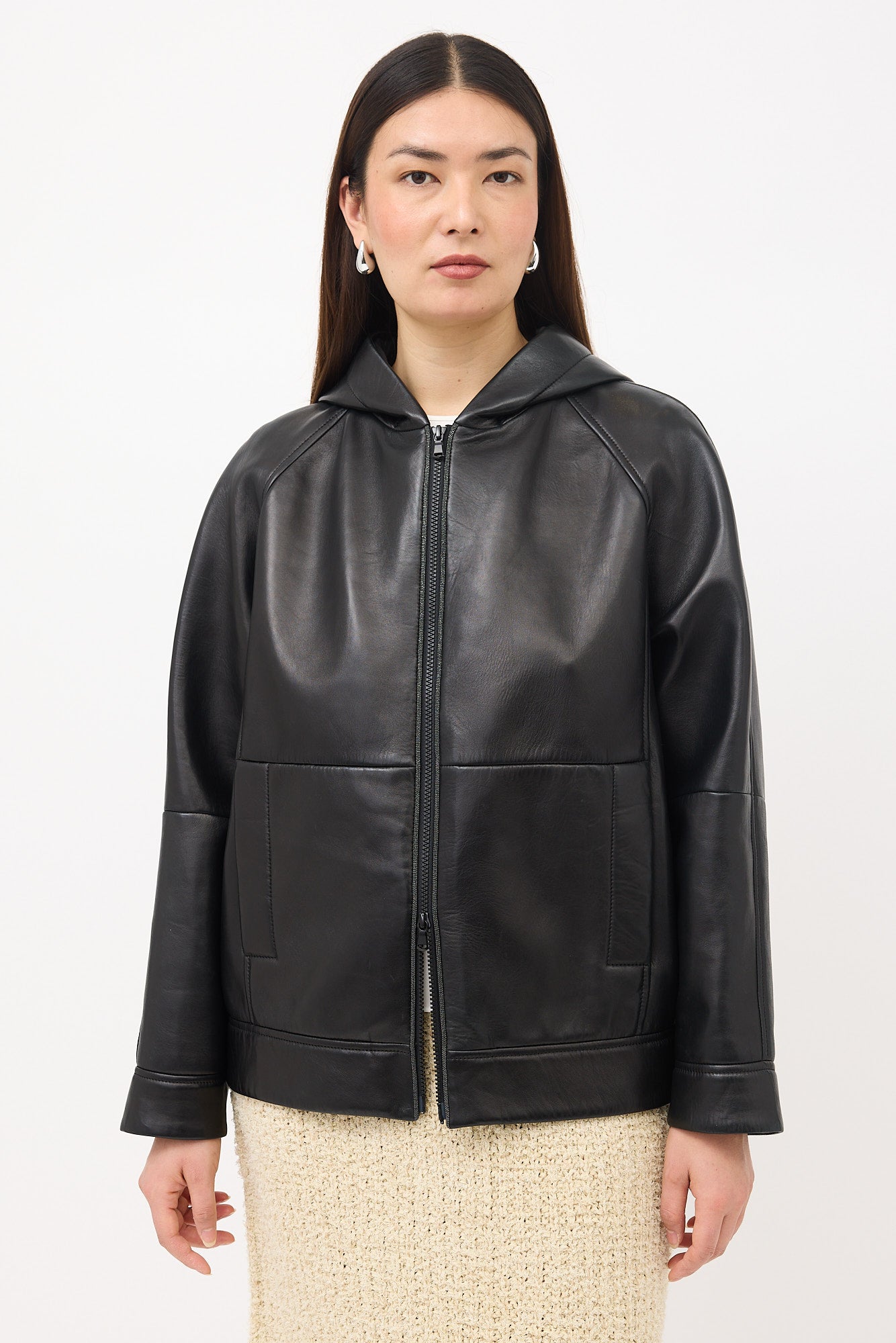 Brunello Cucinelli Leather Hooded Jacket