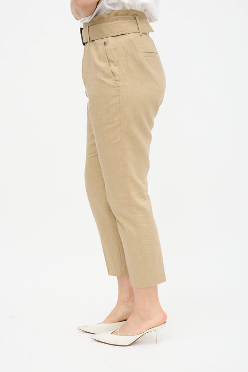 Brunello Cucinelli Linen Belted Pant