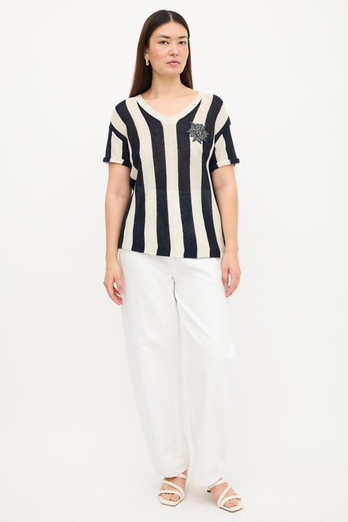 Brunello Cucinelli Linen Embellished Top