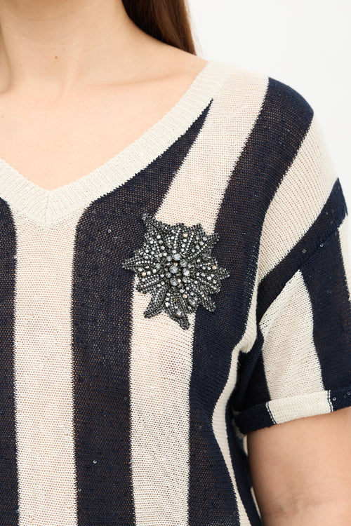 Brunello Cucinelli Linen Embellished Top