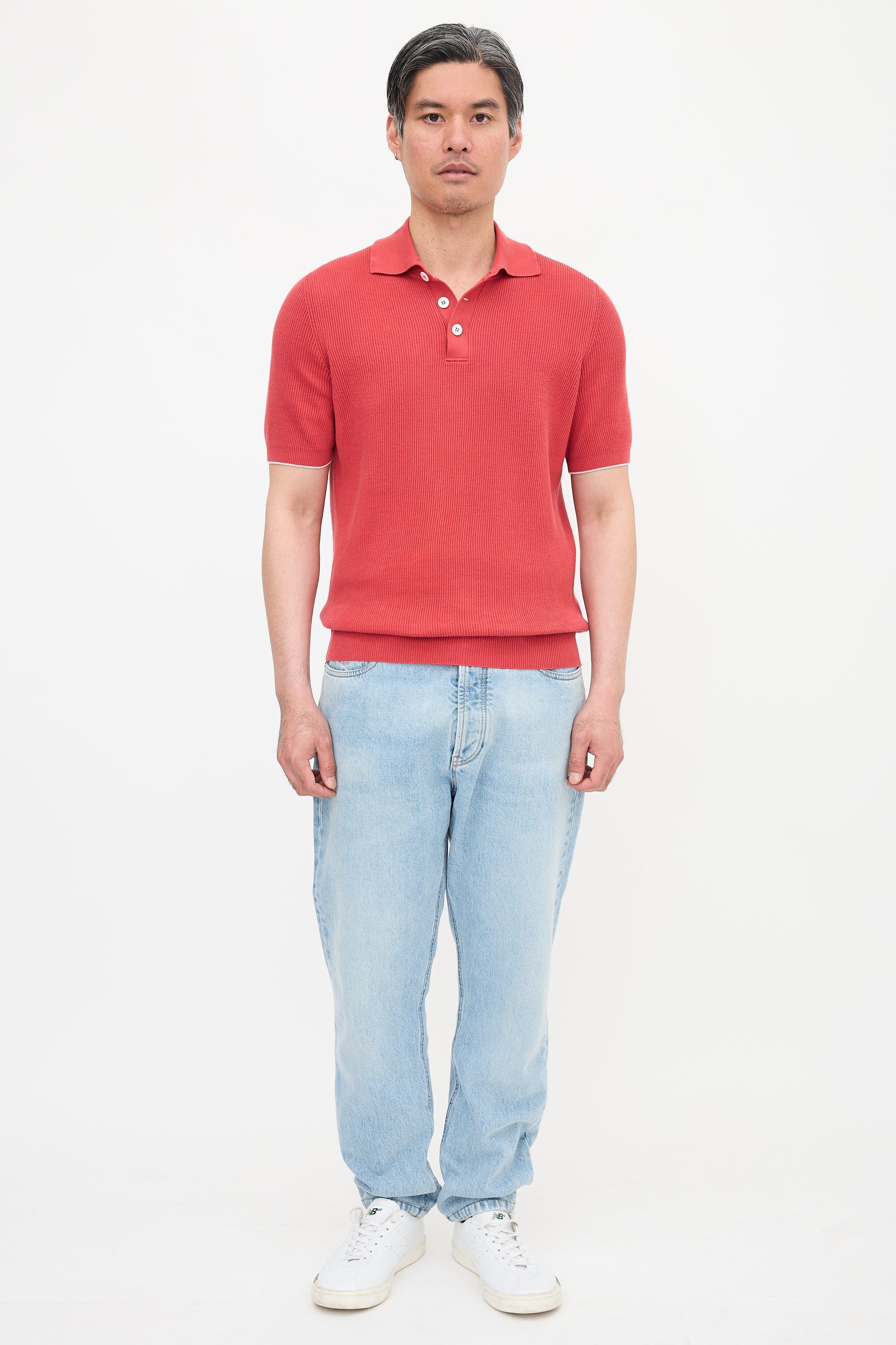 Brunello Cucinelli Rib Knit Polo
