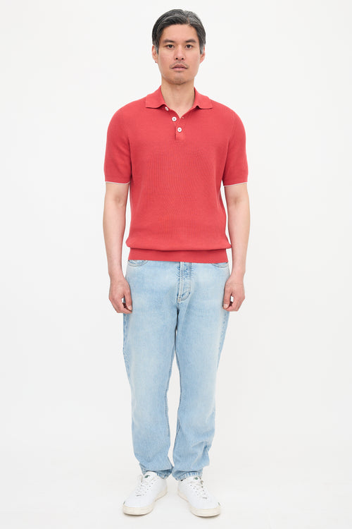 Brunello Cucinelli Rib Knit Polo