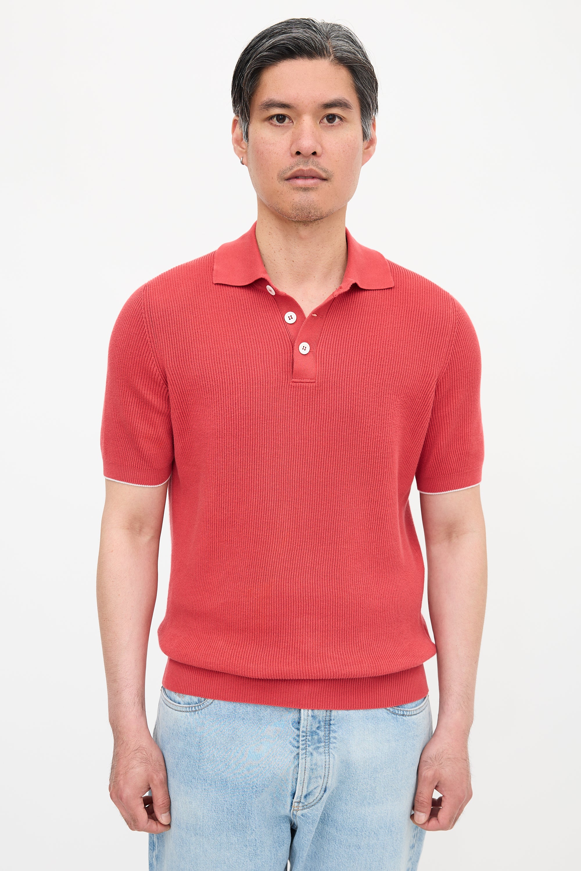 Brunello Cucinelli Rib Knit Polo