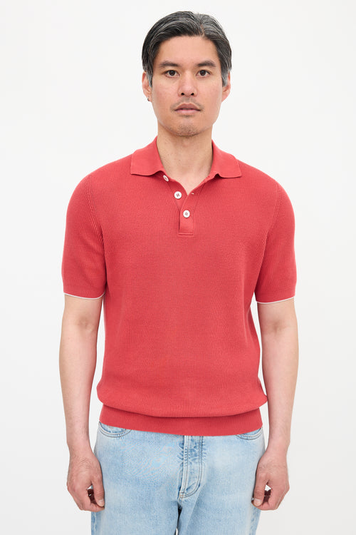 Brunello Cucinelli Rib Knit Polo
