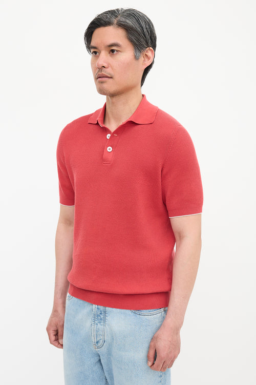 Brunello Cucinelli Rib Knit Polo