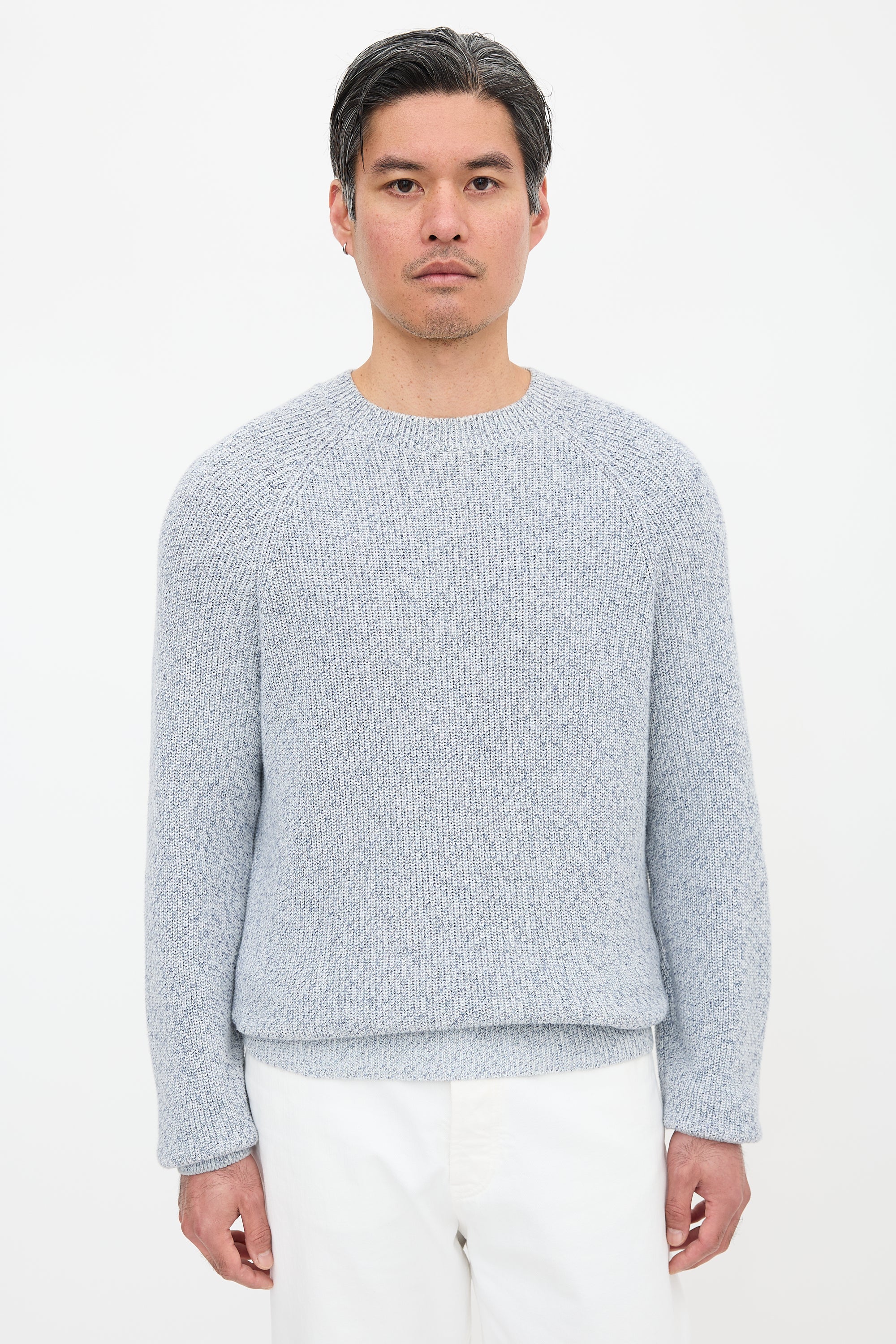 Brunello Cucinelli Rib Knit Marled Sweater