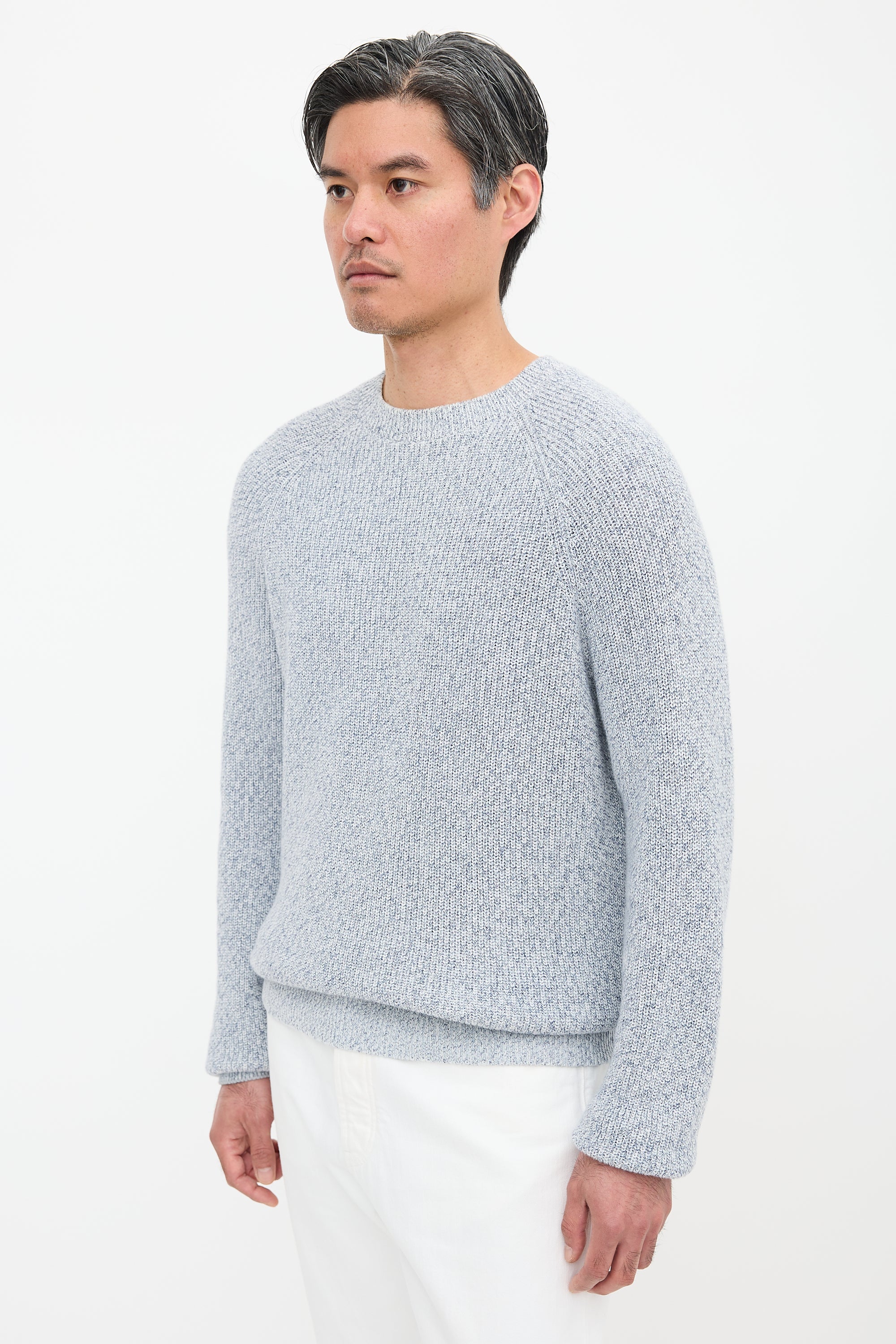 Brunello Cucinelli Rib Knit Marled Sweater