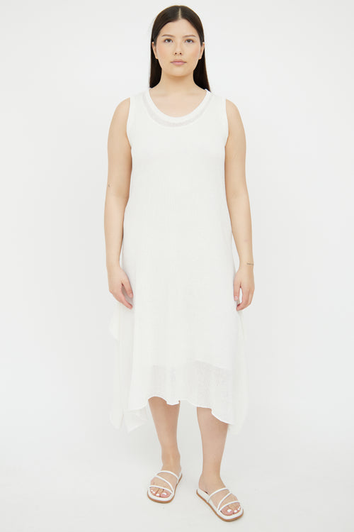 Brunello Cucinelli Cream Knit Sleeveless Dress