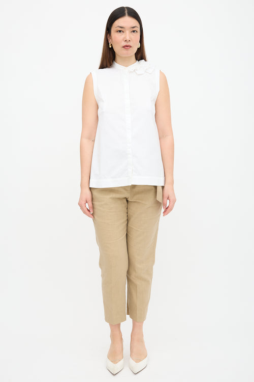 Brunello Cucinelli Sleeveless Ruffled Top