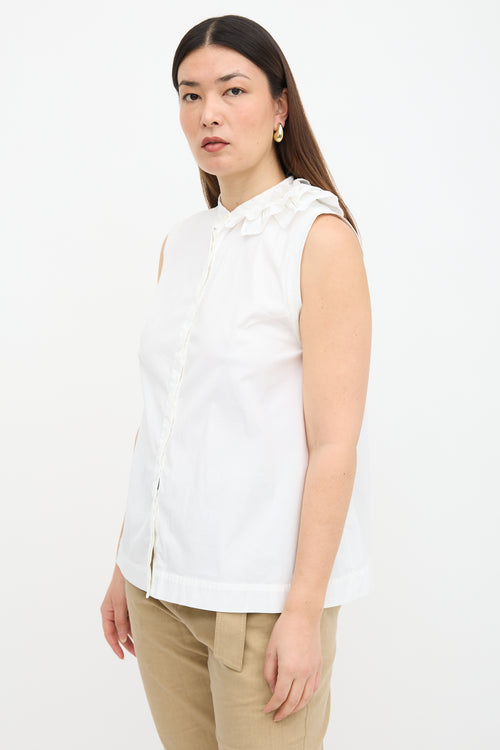 Brunello Cucinelli Sleeveless Ruffled Top