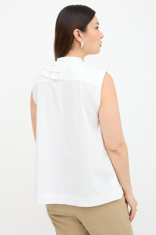 Brunello Cucinelli Sleeveless Ruffled Top