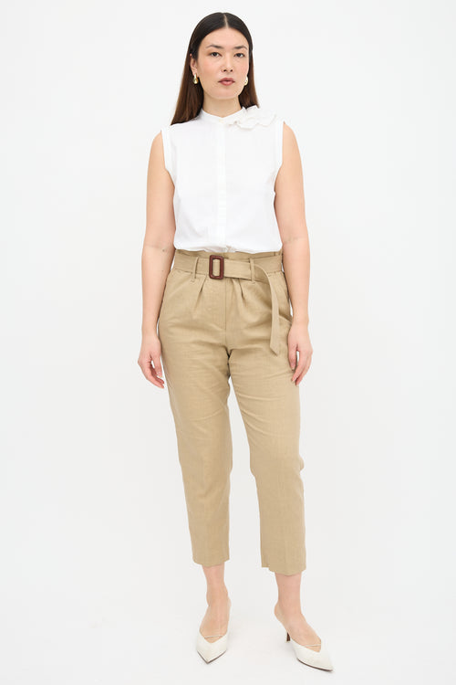 Brunello Cucinelli Sleeveless Ruffled Top