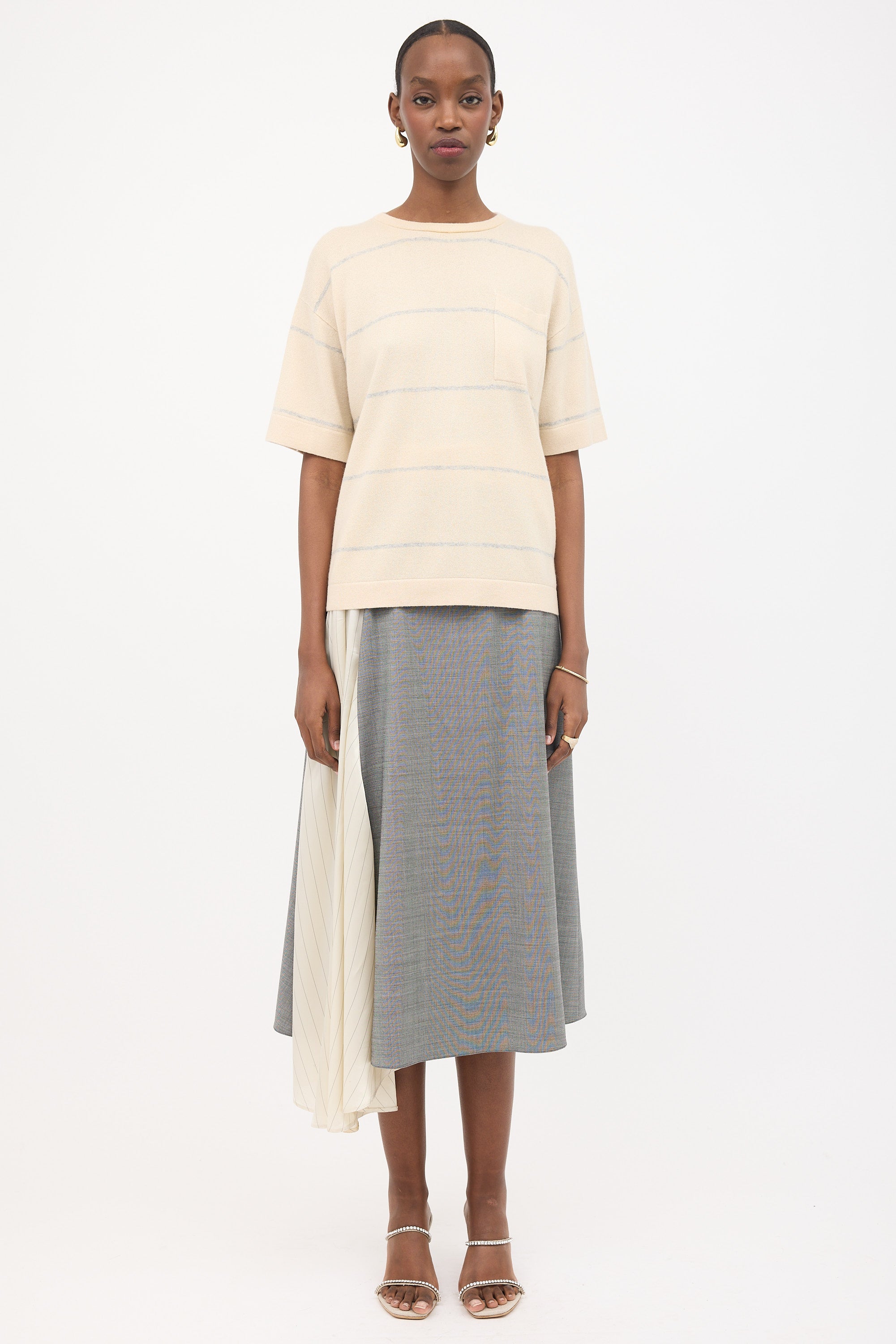 Brunello Cucinelli Sparkly Cashmere Striped Sweater