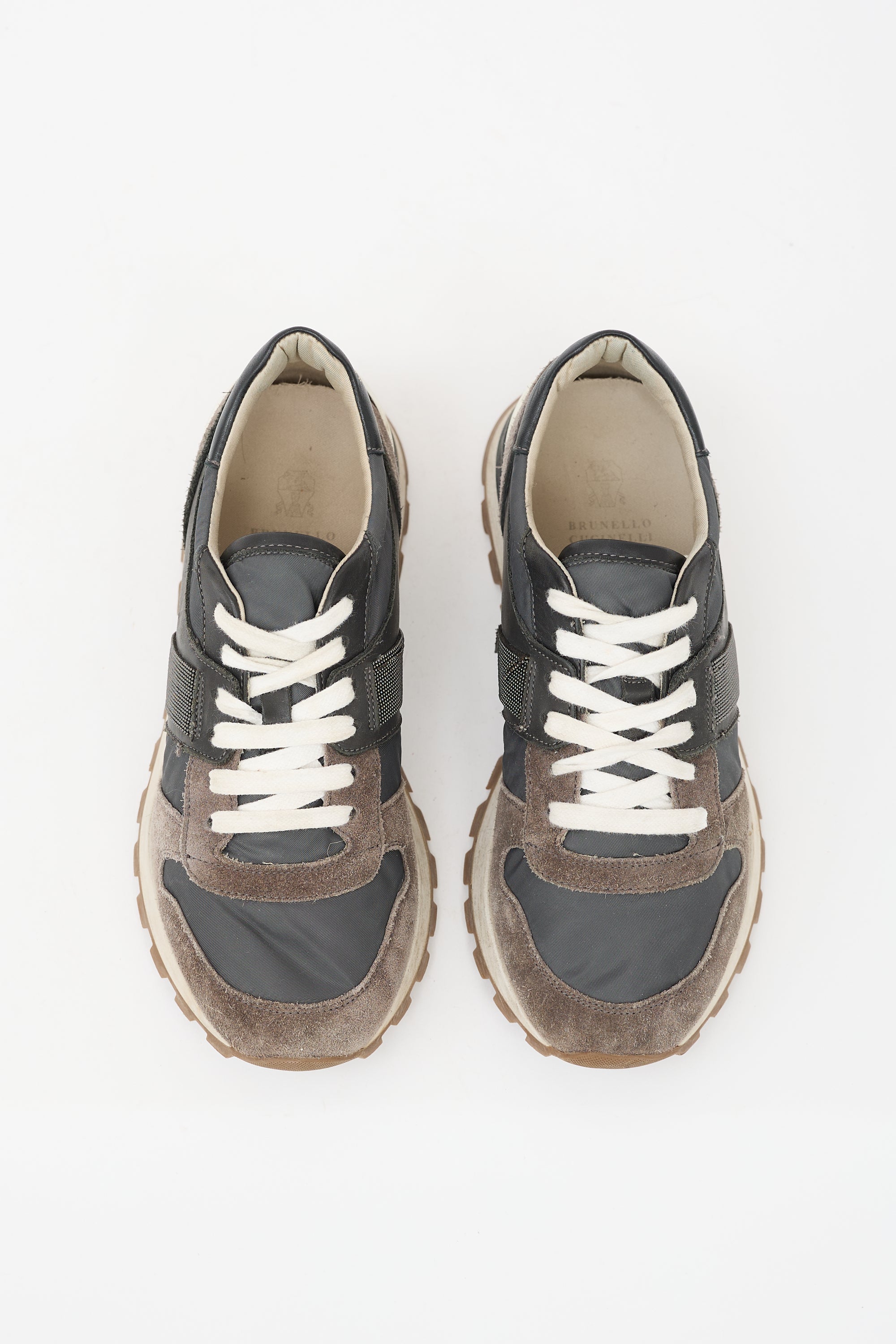 Brunello Cucinelli Suede & Mesh Panelled Sneaker