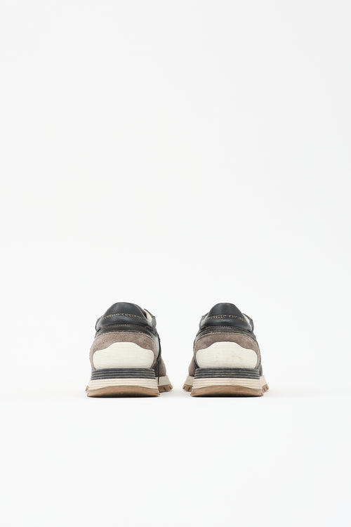 Brunello Cucinelli Suede & Mesh Panelled Sneaker