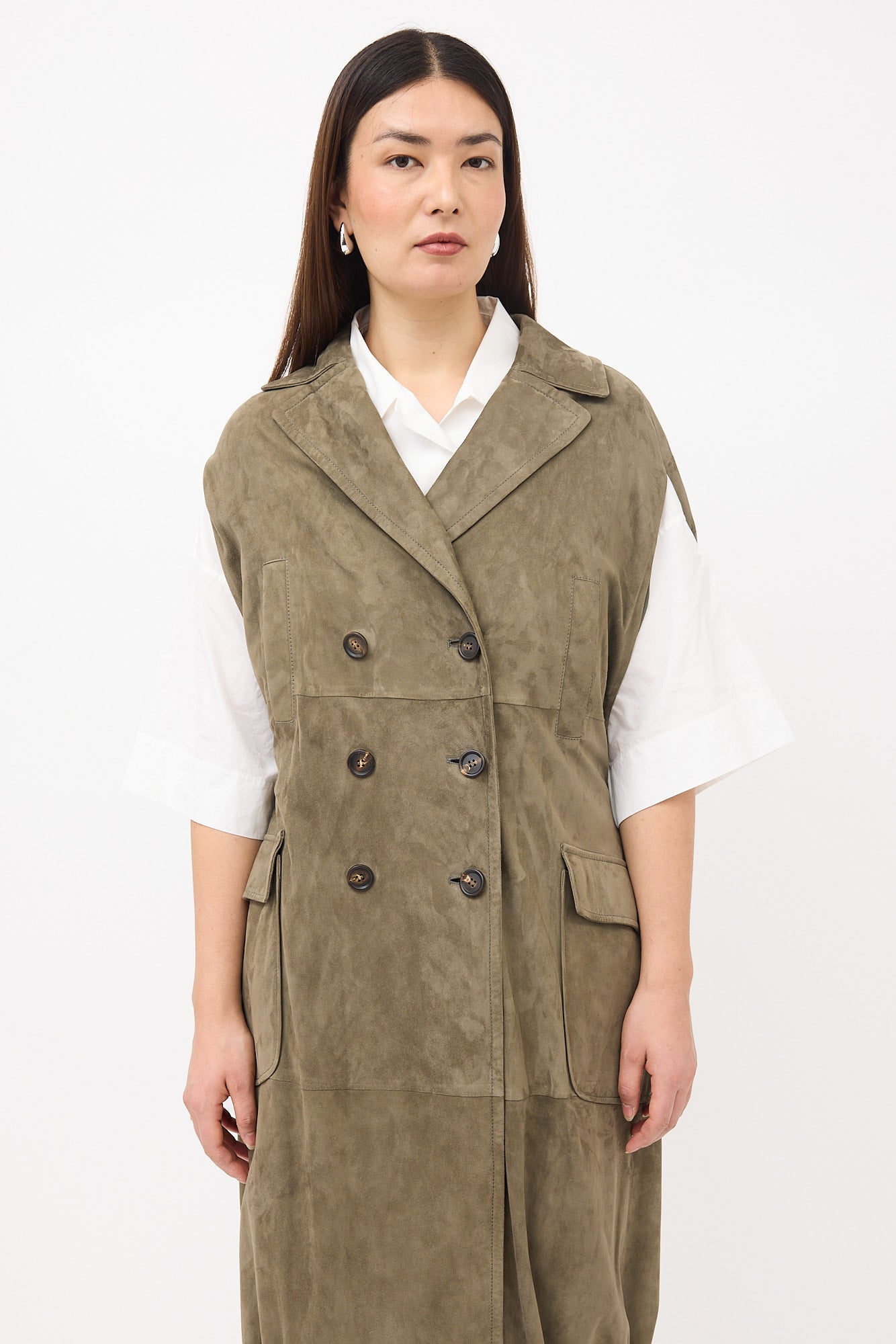 Brunello Cucinelli Suede Double Breasted Vest