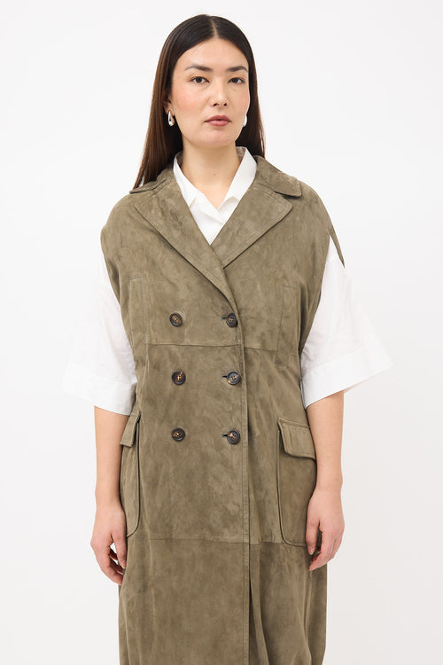 Brunello Cucinelli Suede Double Breasted Vest