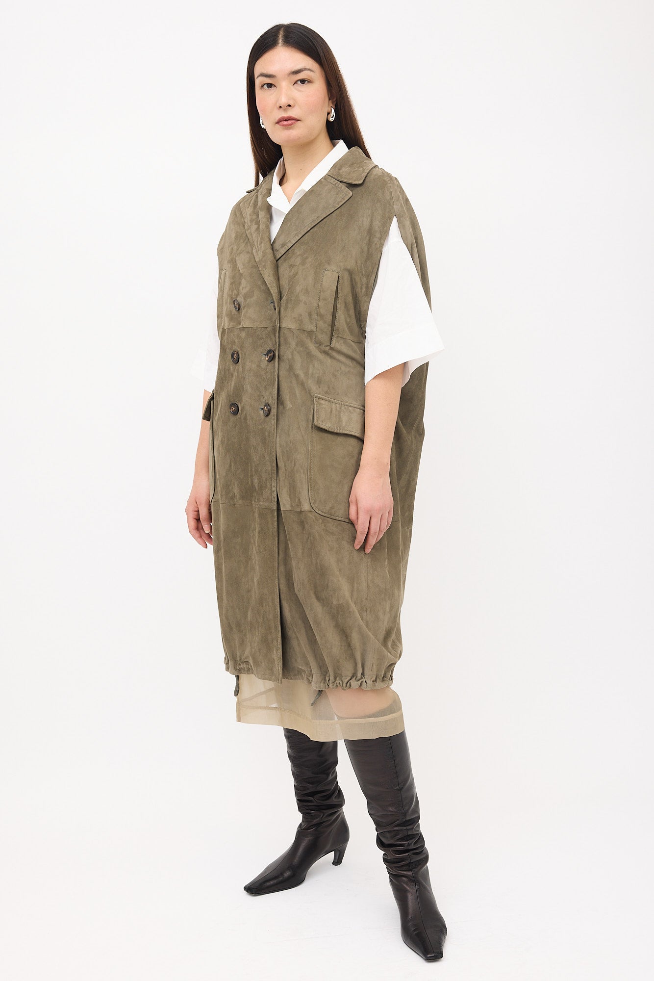 Brunello Cucinelli Suede Double Breasted Vest