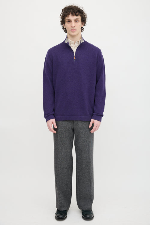 Brunello Cucinelli Wool & Cashmere Quarter Zip Sweater