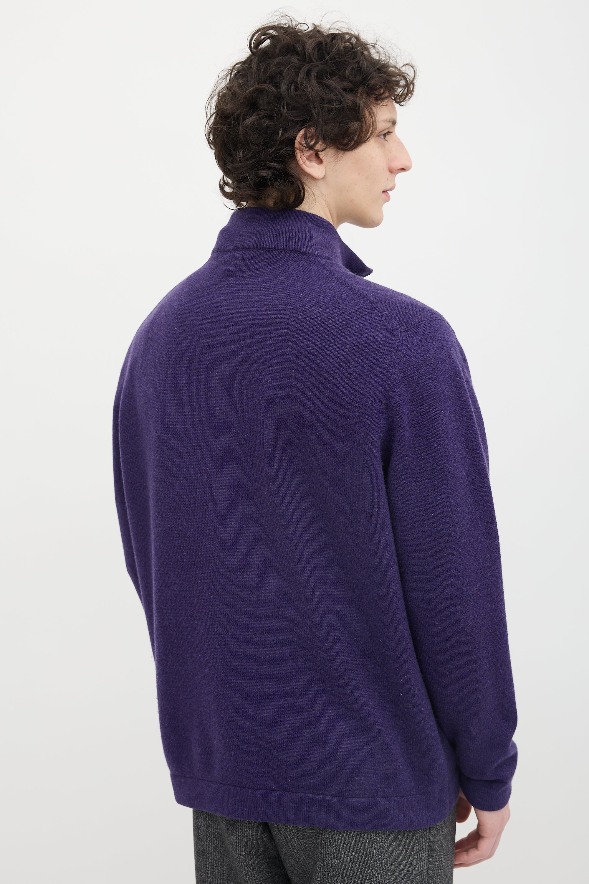 Brunello Cucinelli Wool & Cashmere Quarter Zip Sweater
