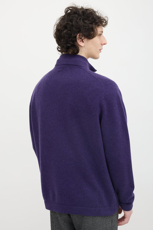 Brunello Cucinelli Wool & Cashmere Quarter Zip Sweater
