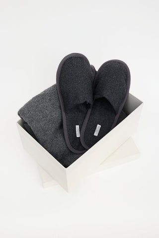 Brunello Cucinelli Cashmere Blanket & Slipper Set