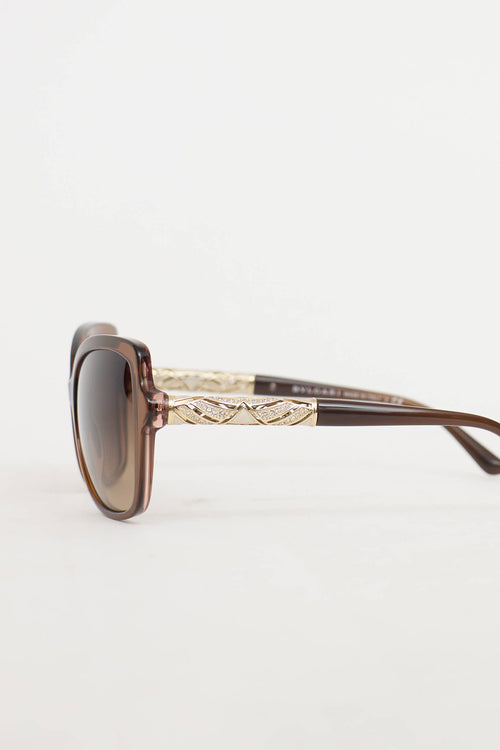 Bulgari 8174B Havana Square Sunglasses