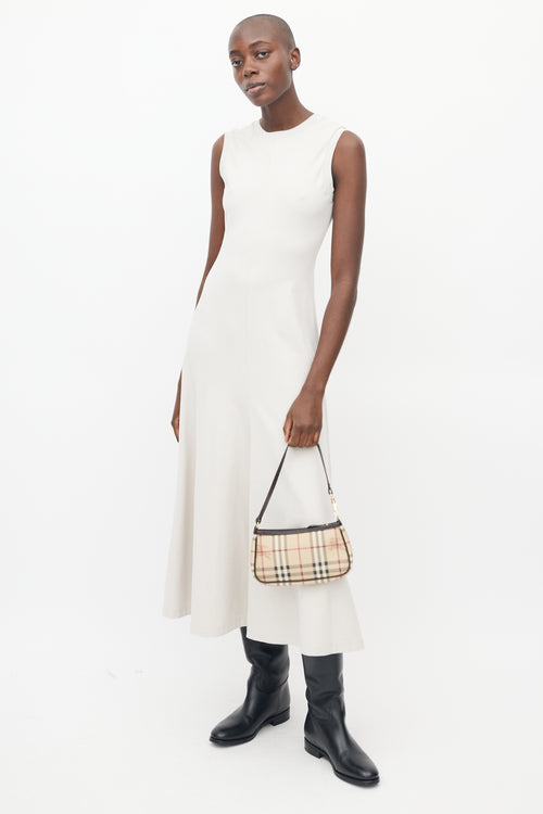 Burberry Beige & Multi Haymarket Check Wristlet