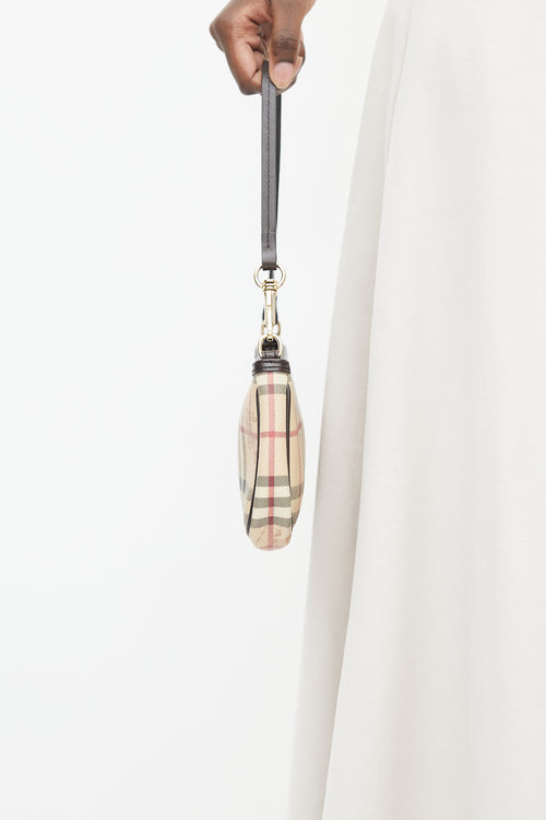 Burberry Beige & Multi Haymarket Check Wristlet