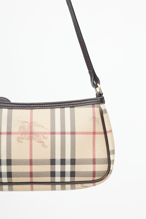 Burberry Beige & Multi Haymarket Check Wristlet