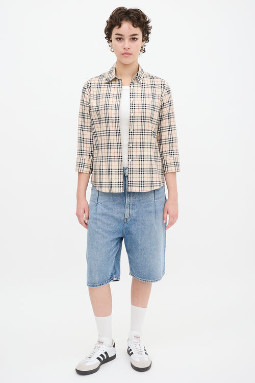 Burberry Beige & Multicolour Cotton Nova Check Shirt