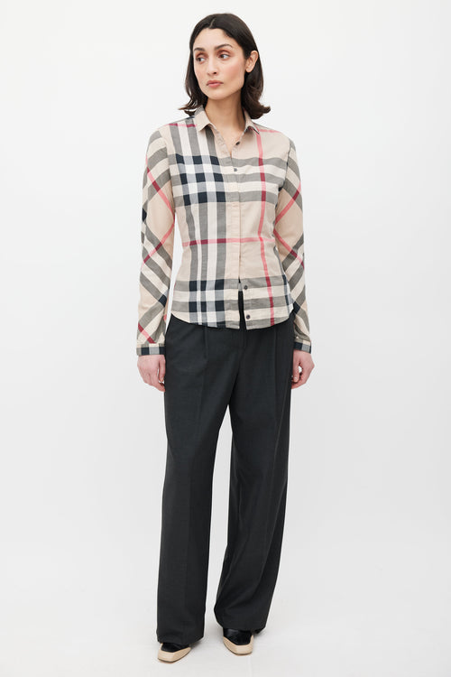 Burberry Beige & Multicolour Nova Check Shirt