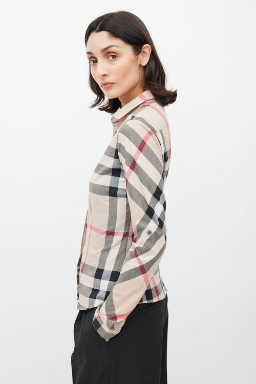 Burberry Beige & Multicolour Nova Check Shirt