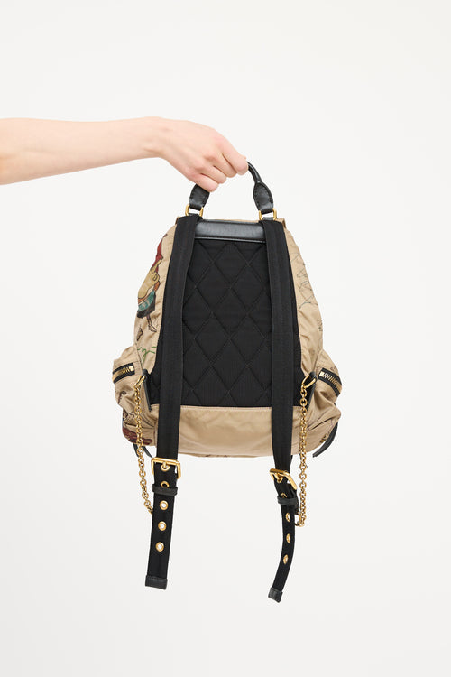 Burberry Beige & Multicolour Nylon Cartoon Backpack