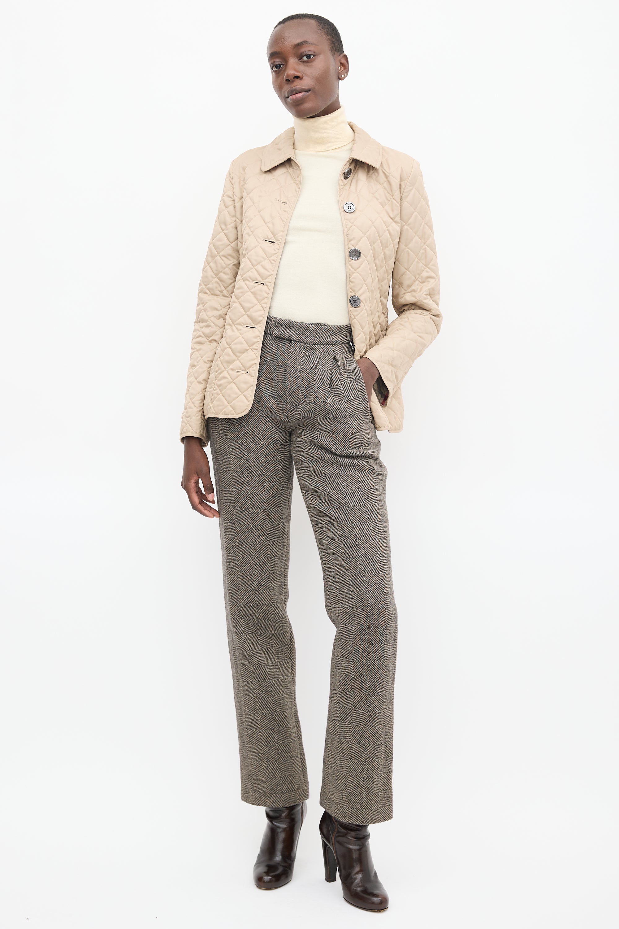 Burberry Beige Quilted Jacket