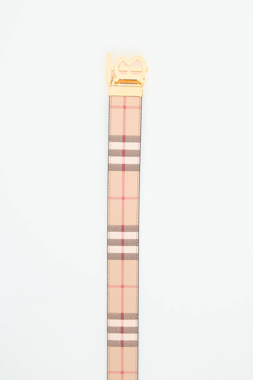 Burberry Reversible Check TB Belt