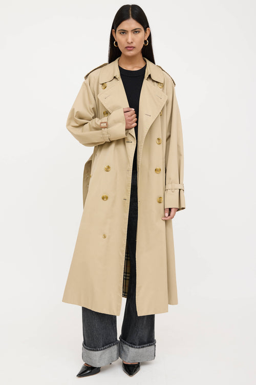 Burberry Double Breasted Belted Trench Coat