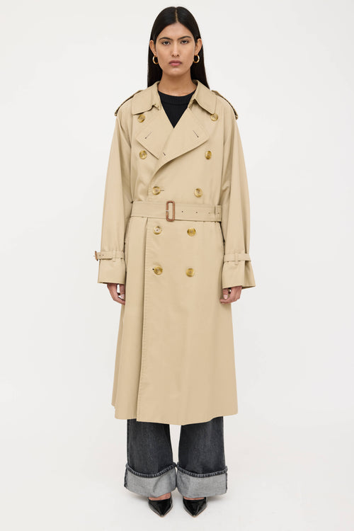 Burberry Double Breasted Belted Trench Coat
