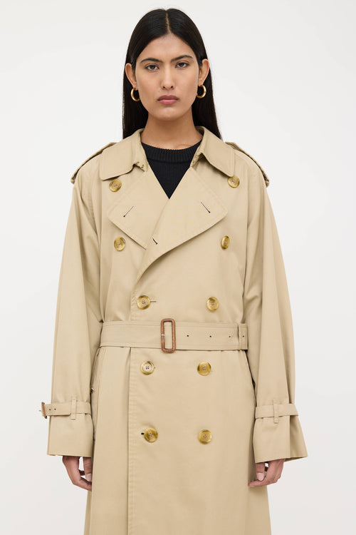 Burberry Double Breasted Belted Trench Coat