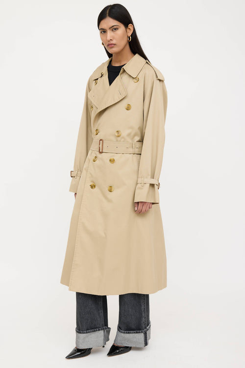 Burberry Double Breasted Belted Trench Coat