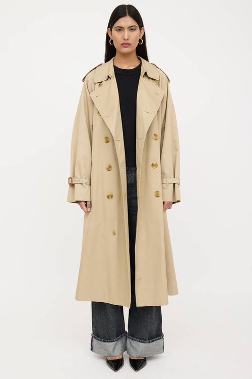 Burberry Double Breasted Belted Trench Coat