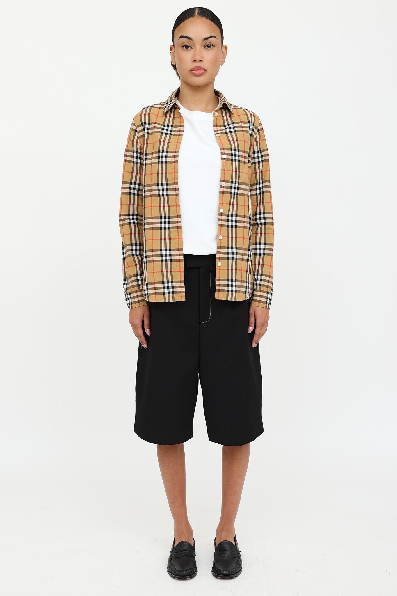 BurberryVintage Check Button Up Top