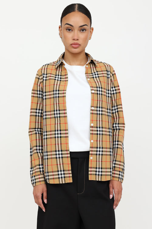 BurberryVintage Check Button Up Top