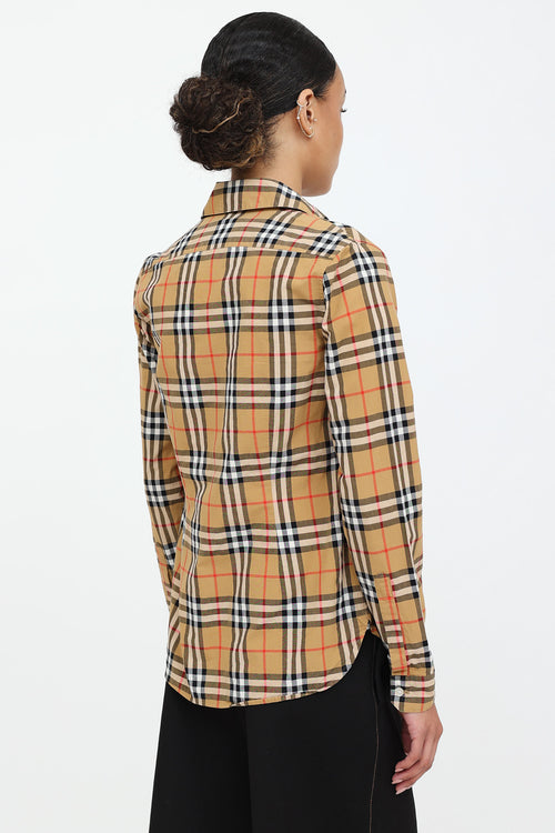 BurberryVintage Check Button Up Top